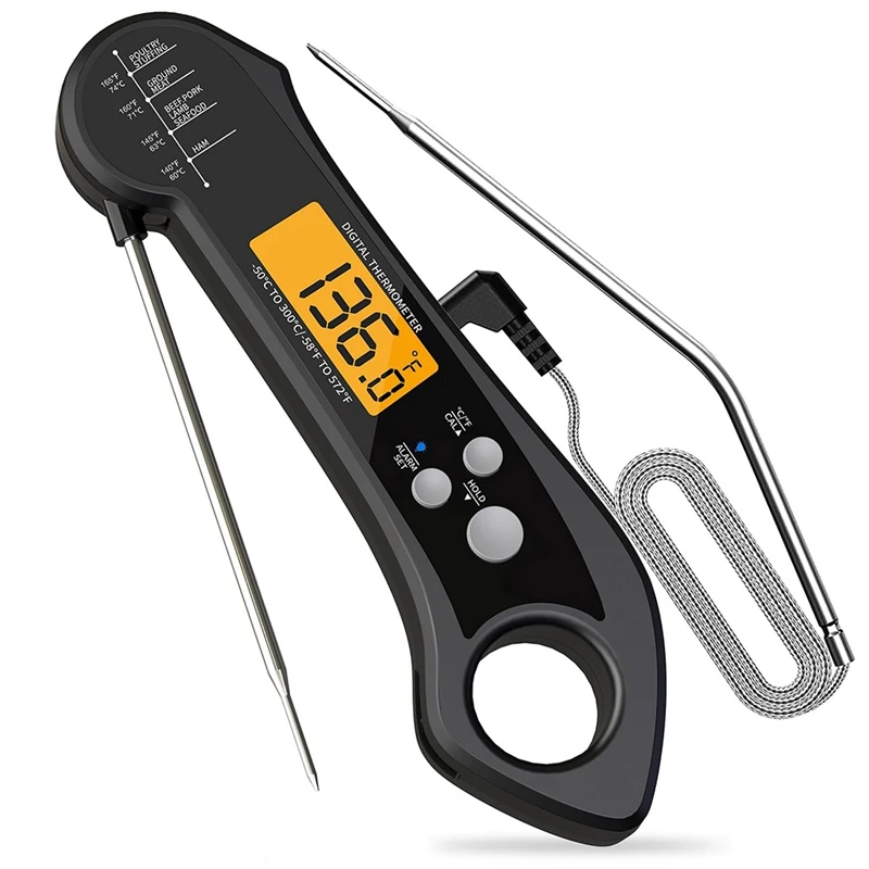 

Dual Probe Digital Meat Thermometer Instant Read Food Thermometer for Kitchen Fry Grilling BBQ Cooking