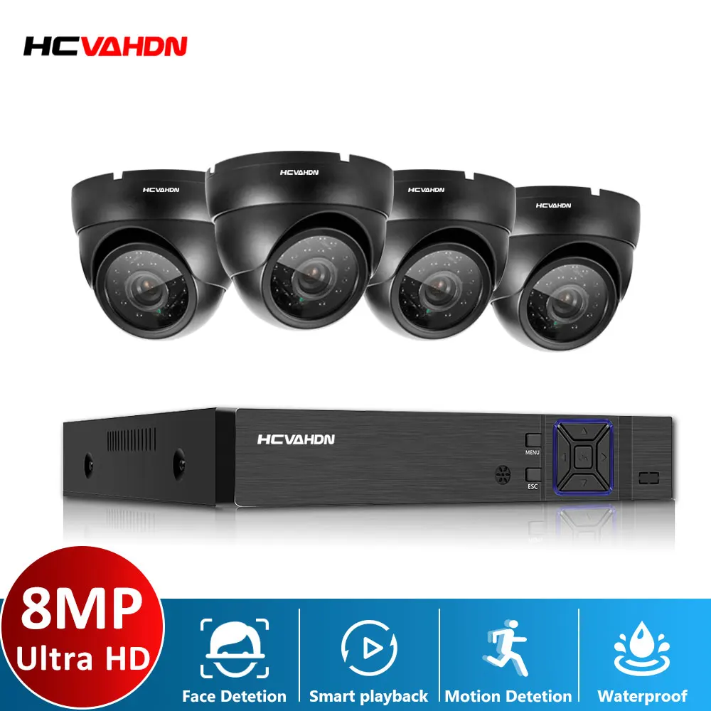 

Система видеонаблюдения 4K, 4 канала, 8 Мп, 6 ИК светодиодный ных камер