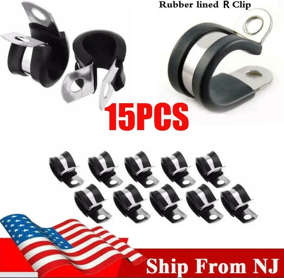 

15pcs Hose Clamps Fuel Hose Line Water Pipe Clamp Hoops Air Tube Fastener Spring Clips Ship From USA