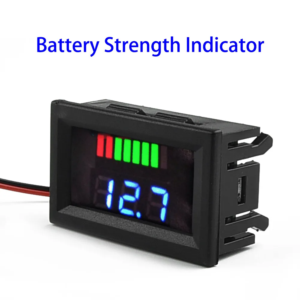 

12V-60V Car Marine Motorcycle LED Digital Voltmeter Voltage Meter Battery Gauge Blue/Red For Automobiles, Ships, Motorcycles