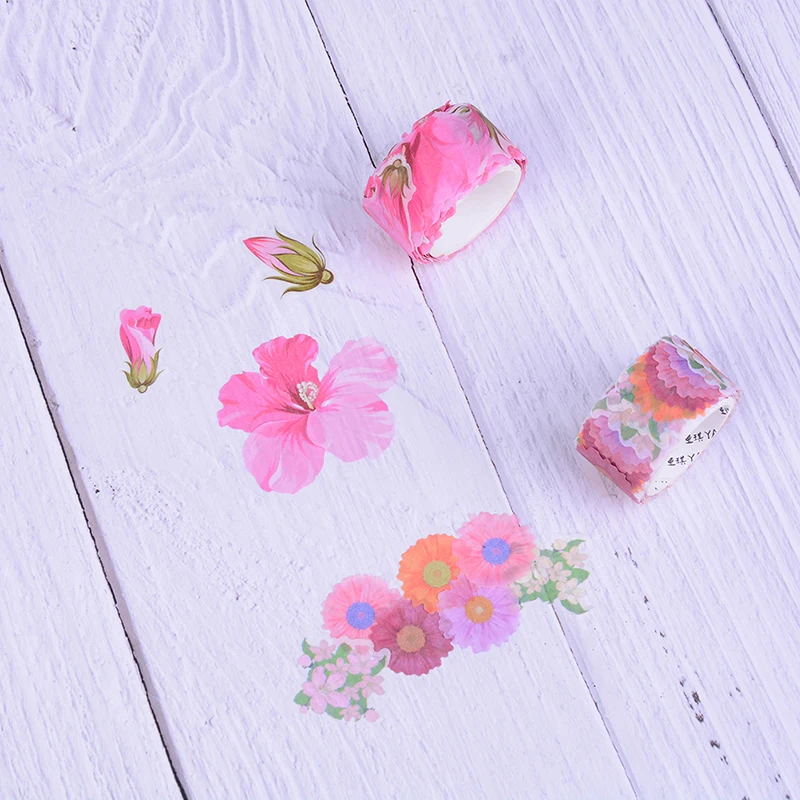 

200PCS/Roll DIY Flower Petals Washi Tape Decorative Masking Tape Diary DIY Paper Stickers Scrapbooking