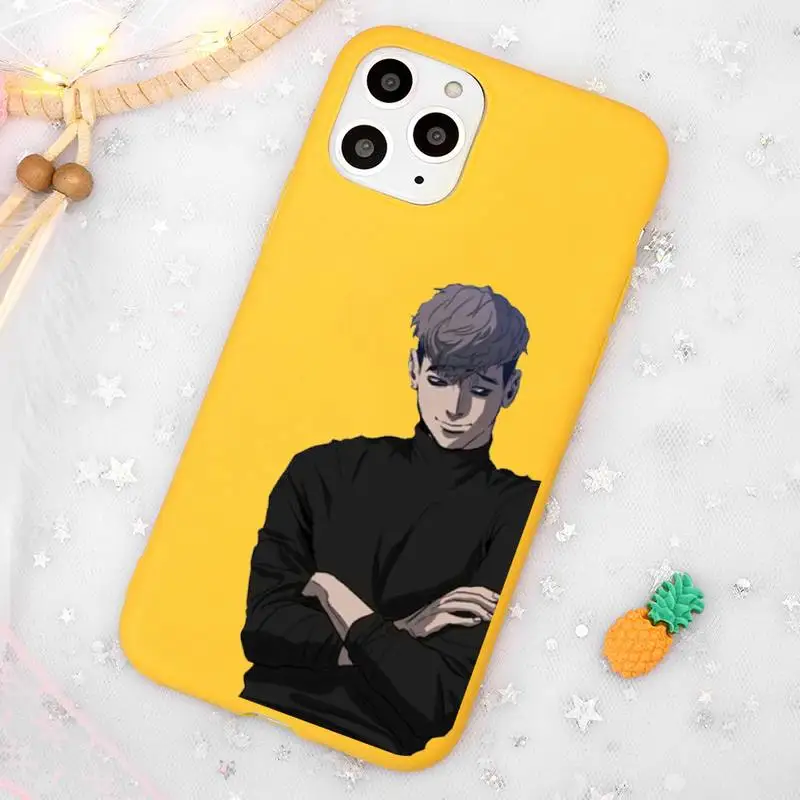 

Killing Stalking anime cool Phone Case Candy Color Yellow for iPhone 11 12 pro XS MAX 8 7 6 6S Plus X 5S SE 2020 XR
