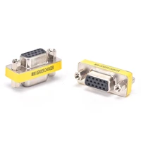 hot 2pcs female to female vga hd15 pin gender changer convertor adapter mini pc vga female connector ff cable extend converter