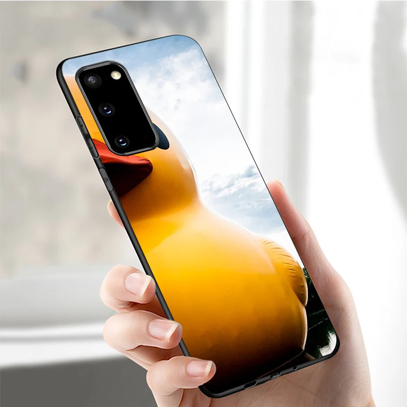 Yellow duck cute Black Silicone Phone Case For Samsung S21 S20 A11 S10 S10E S9 S8 Plus Lite Note10 Note20 Ultra TPU Cover | Мобильные