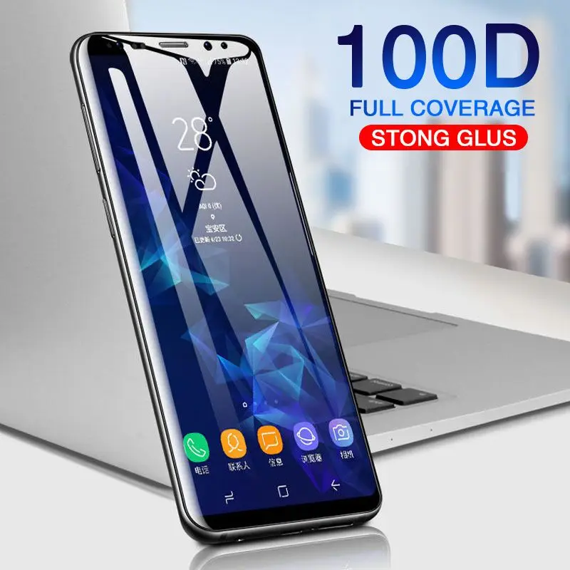 100D изогнутое закаленное стекло для Samsung Galaxy S8 S9 Plus Note 8 9 Защита экрана S7 edge