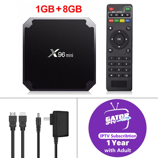 1G8G(12 month IPTV) Smart tv Box X96 Mini 1 год IP tv подписка Android 7,1 Amlogic S905W четырехъядерный 2,4 ГГц 4K HD онлайн медиаплеер телеприставка - Цвет: 1G8G(12 month IPTV)