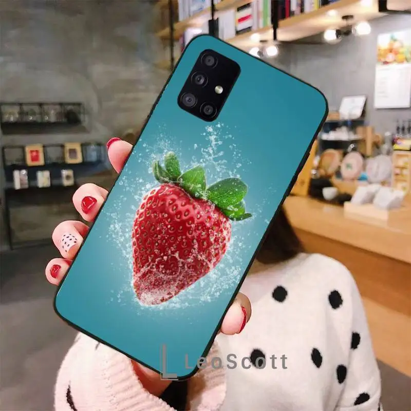 

Fruit strawberry Phone Case For Samsung A40 A50 A51 A71 A20E A20S S8 S9 S10 S20 Plus note 20 ultra 4G 5G