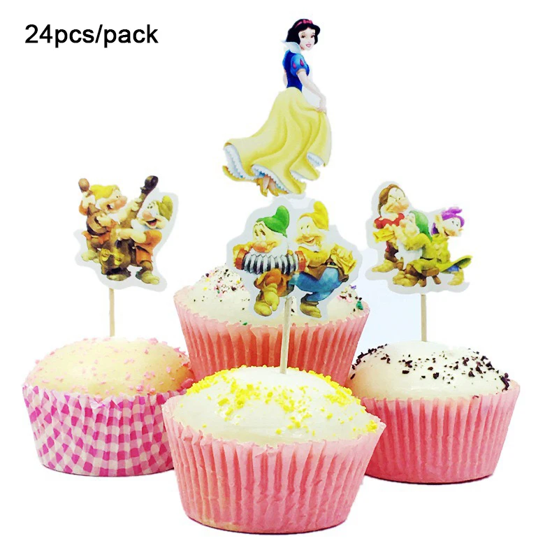 24 шт./упаковка топперы для кексов с деревянной палочкой | Дом и сад