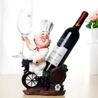 mgt chef bottle rack decorative tabletop cook cask wine bottle holder goblet stand beverage barware ornament craft accessories