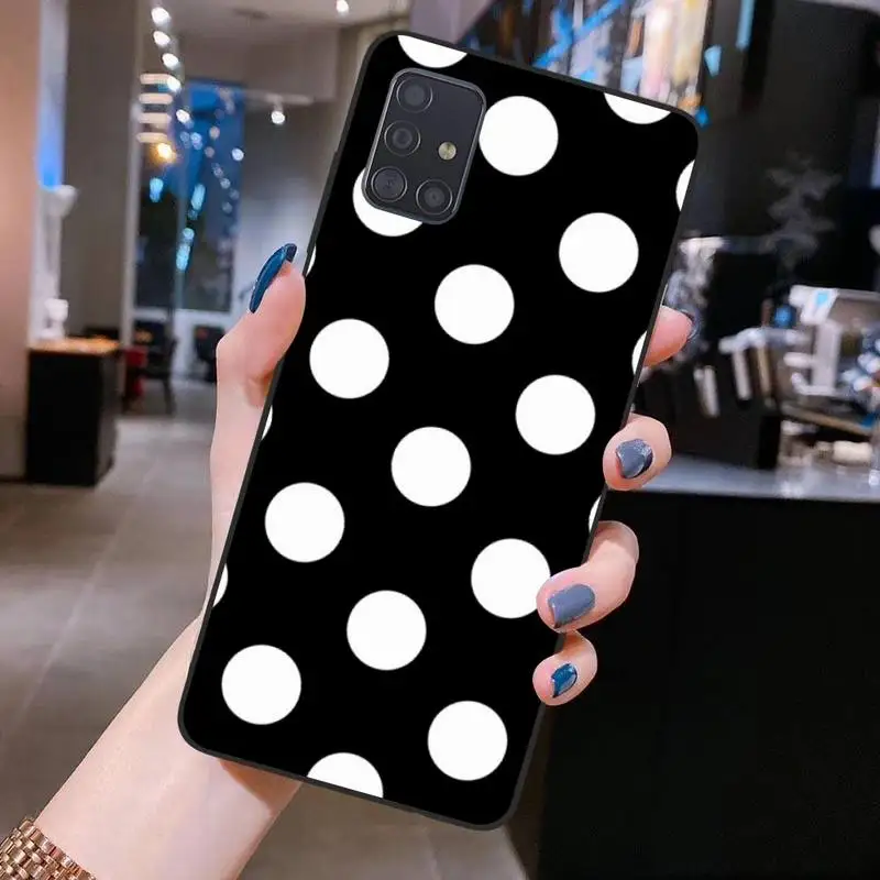 Чехол HUAGETOP в черный и белый горошек оболочка чехол для телефона Samsung S20 plus Ultra S6 S7