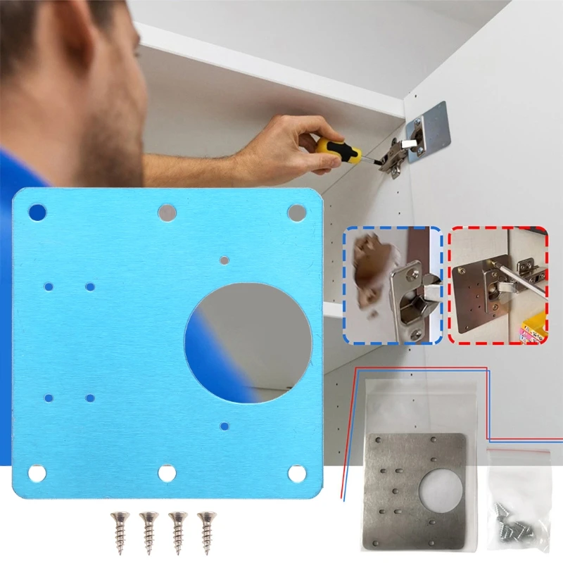 

Stainless Steel Hinge Repair Side Walls Flat Connection Plate Hinge Repair Kit Kitchen Cabinet Door Hinge Repair Kit