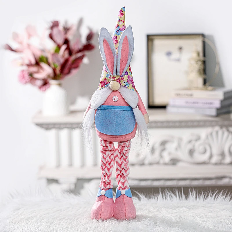 

Easter Decoration Home Decor Gnome Doll Plush Bunny Gnome Desktop Gnome Ornament With Telescopic Legs Gift For Kids Top