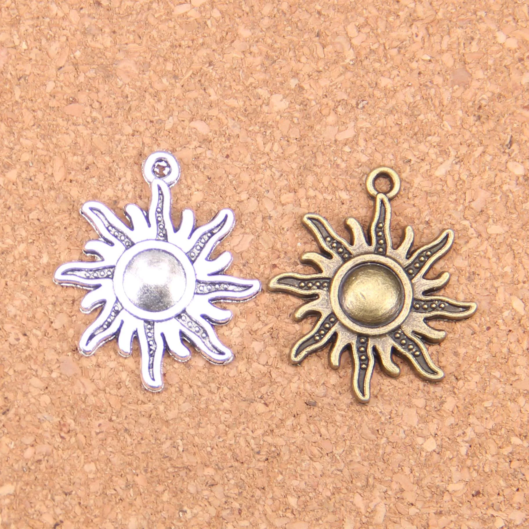 58 шт. Подвески солнце sunburst 28x25 мм старинные подвески ювелирные изделия из