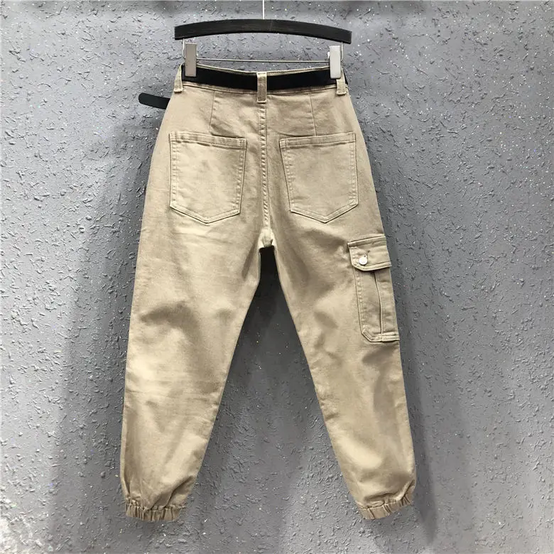 Брюки-карго Женские повседневные джоггеры с завышенной талией свободные штаны 9