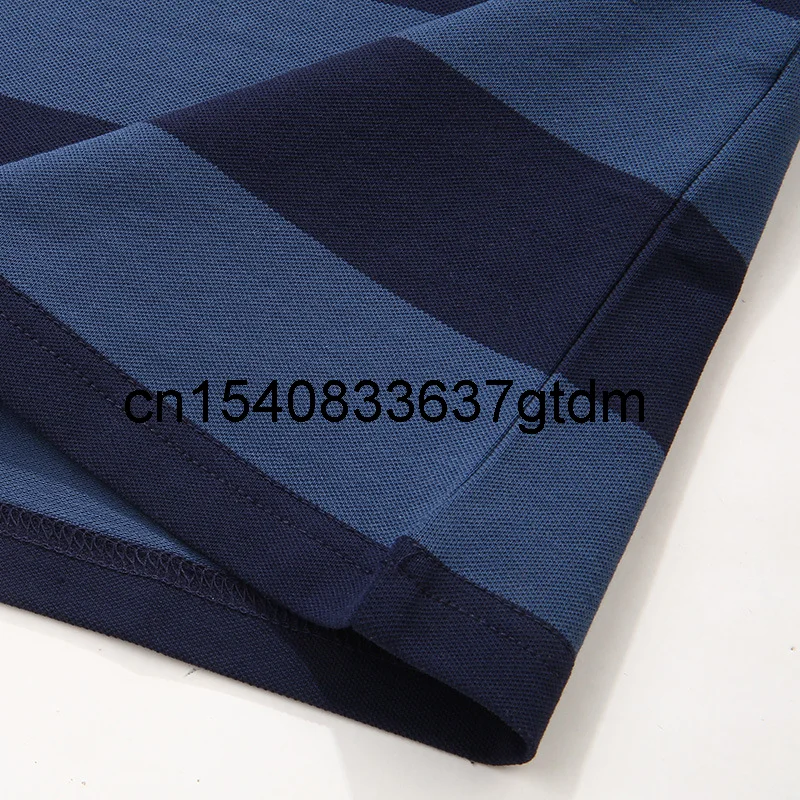 

Summer 2021 new men's plus size business casual Lapel stripe short sleeve T-shirt