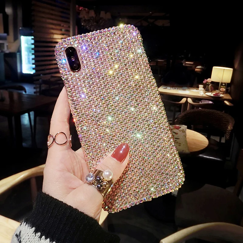 Модный Цветной Алмазный Роскошный Стразы чехол для iPhone 5S 6 6S 7 8 Plus X XS XR 11 Pro XS Max чехол Блестящий женский чехол