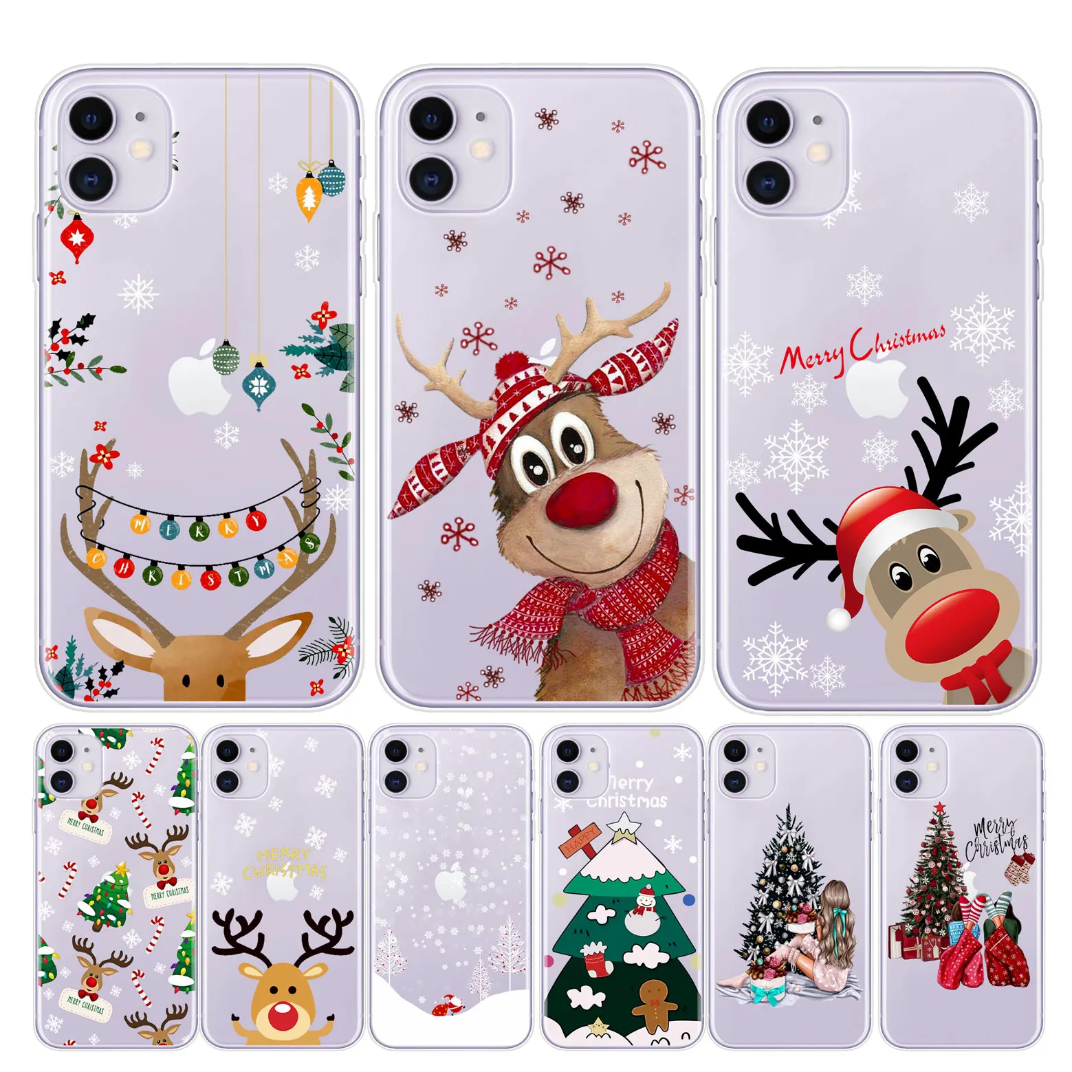 Рождественские и новогодние подарки чехол для iPhone 11 PRO XR 6s 7 Plus 5s X XS MAX силиконовый