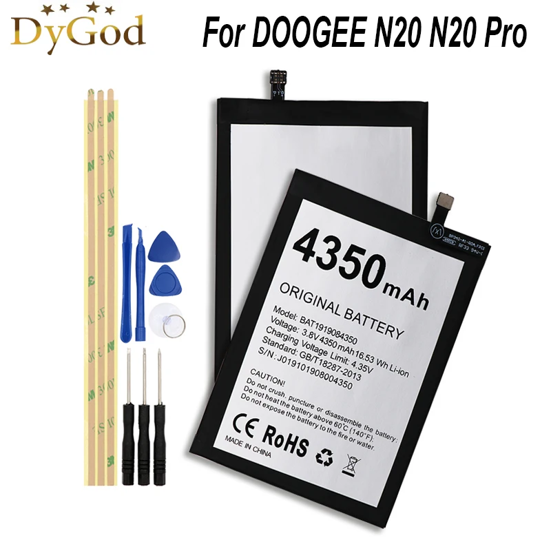 

For DOOGEE N20 Battery 4350mAh Mobile Phone Replacement Backup Batteria Batterie For DOOGEE N20 Pro AKKU with Tools