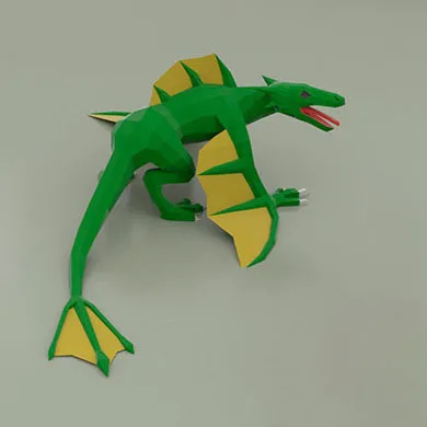 Бесстрашный динозавр 3D бумажная модель Сделай Сам мультфильм 3-мерные животные