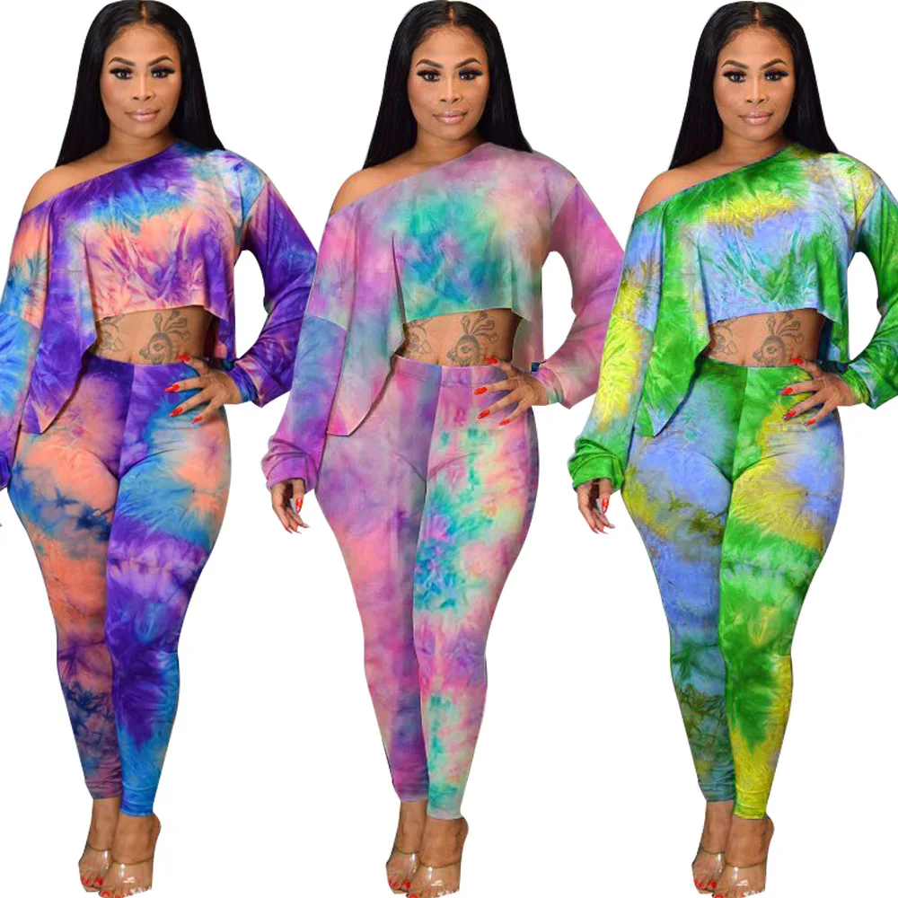 Женский пикантный комплект из двух предметов с принтом укороченный топ длинным