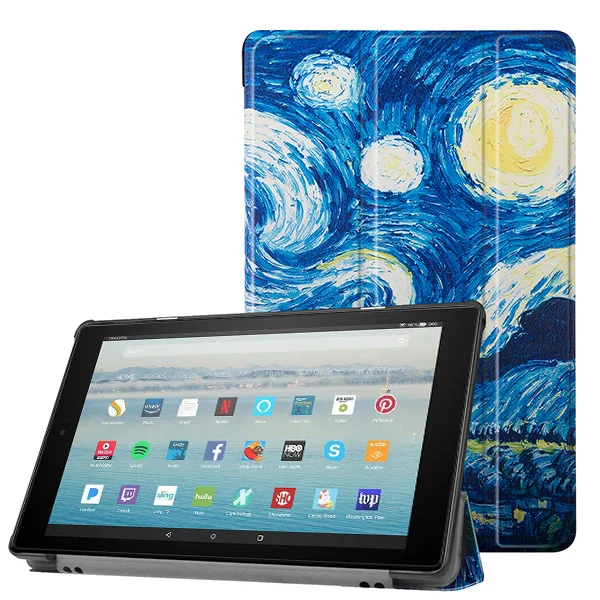 19FIRE10 SY XK Складной чехол для amazon Kindle Fire HD 10 чехол для amazon fire HD 10 Чехол-книжка из искусственной кожи+ подарок - Цвет: 19FIRE10 SY XK