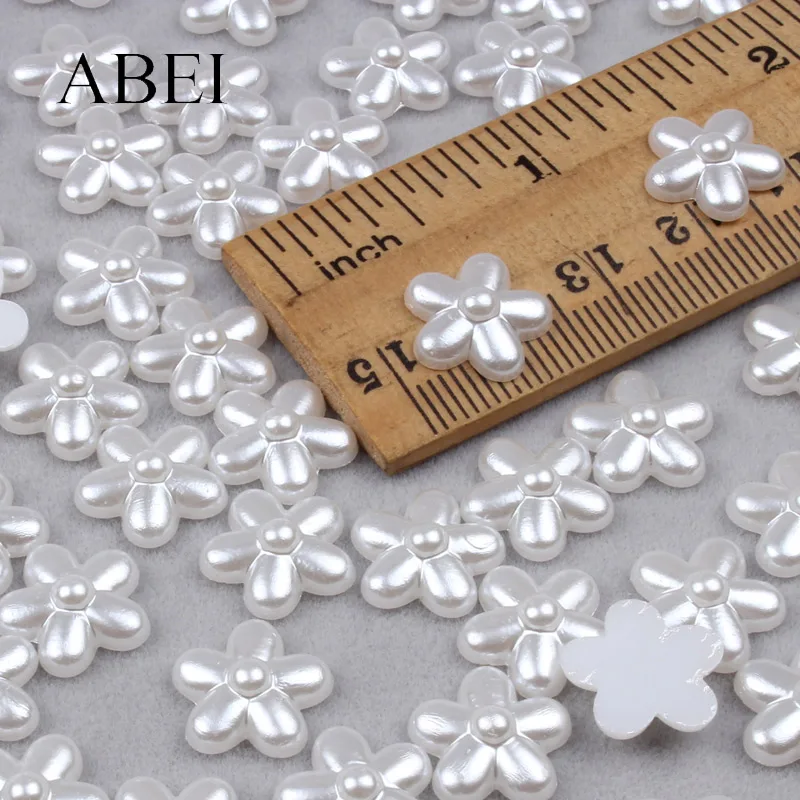 200 шт 12 мм ABS плоский цветок бисера для скрапбукинга свадебные ремесла DIY ручной