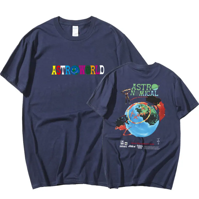 Футболка Трэвис Скотт ASTROWORLD kanye west для мужчин и женщин хлопковая Модная рубашка в