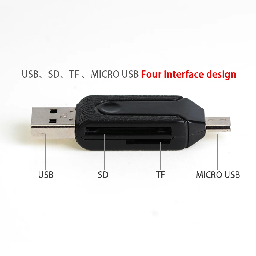 2 in 1 usb otg card reader micro usb otg tfsd card reader phone extension headers flash drive adapter for smartphone computer free global shipping