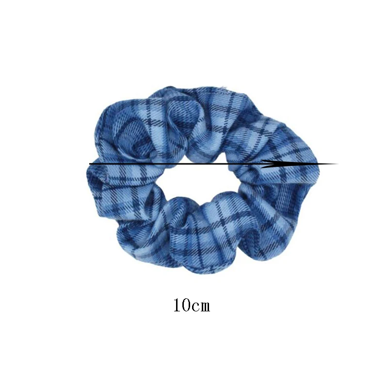 

Women Vintage Plaid Sweet Hair Scrunchies Elastic Fashion Rubber Band Girls High Quality Ponytail Hair Accessories New Arrival