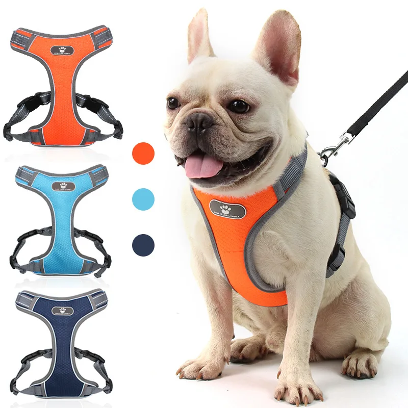 

Dog Harness and Leash Set No Pull Soft Mesh Pet Harness Reflective Adjustable Puppy Vest for Small Dogs Cats
