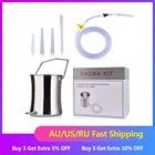 Набор ведер для очищения толстой кишки, нетоксичный, многоразовый, медицинский, силиконовый, комплект для клизмы с 4 насадками 2л