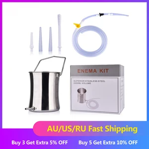 Набор ведер для очищения толстой кишки, нетоксичный, многоразовый, медицинский, силиконовый, комплект для клизмы с 4 насадками 2л