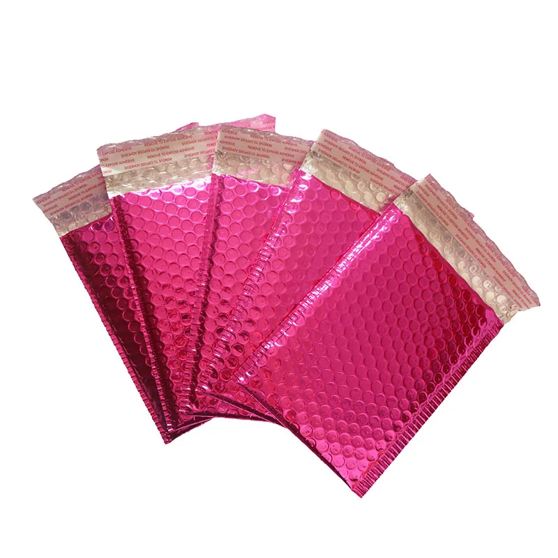 

10Pcs/Lot Rose Red Bubble Envelope Aluminized Film Bubble Mailers Padded Envelopes Waterproof Packaging Bags Self Seal Post Bags