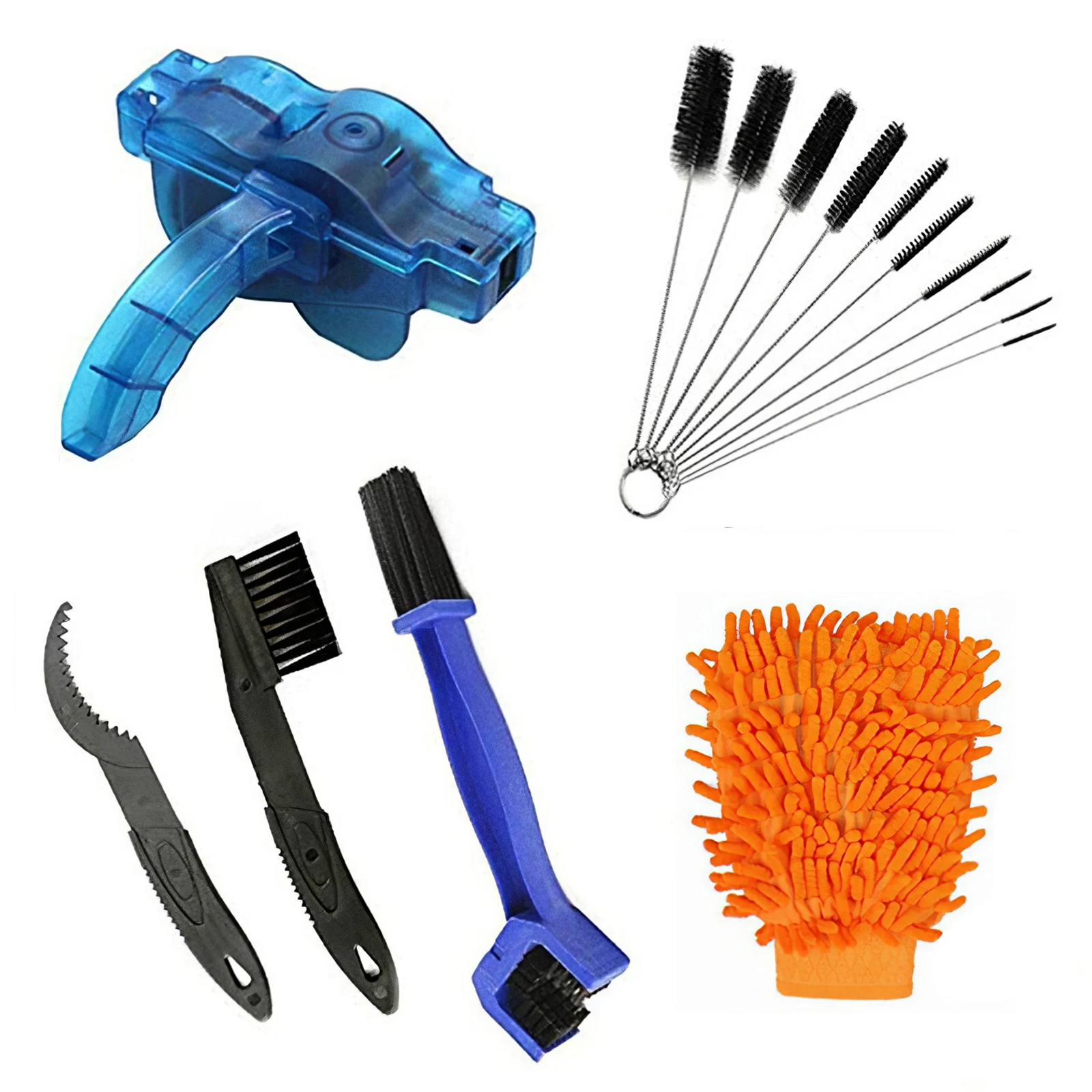 15pcs Bike Cleaning Tool Set Easy To Use Chain Brush Kit Multipurpose For Bikes Flywheel Gear | Спорт и развлечения