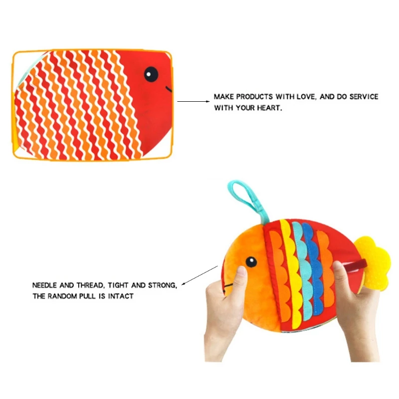 

Creative Small Fish Cloth Book Cartoon Sea Animals Baby Early Education Gift for Interactive Babies Stroller Toys