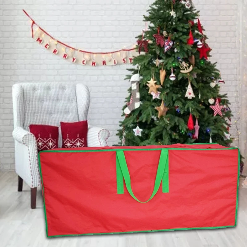 

Red Oxford Artificial Christmas Tree Storage Bag with Handles and Sleek Zipper 87HA
