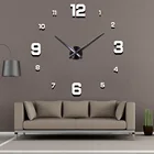 Модные 3D настенные часы reloj de pared Clock DIY акриловые зеркальные наклейки домашний Декор Гостиная кварцевые иглы Horloge
