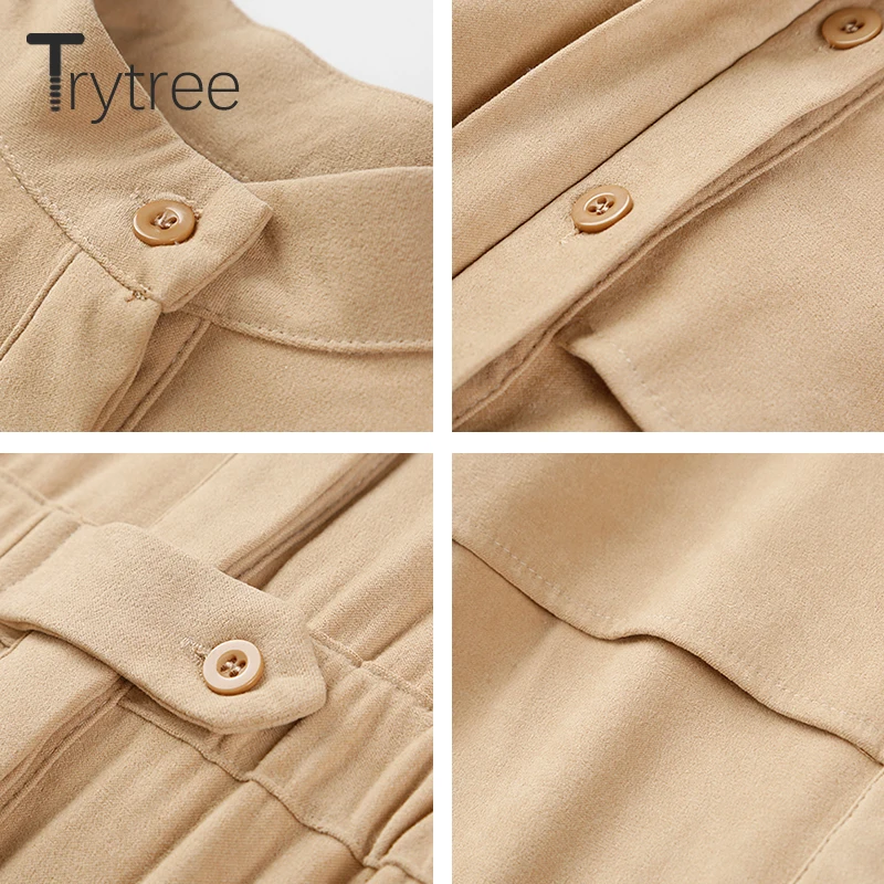 Trytree 2019 осенне-зимнее женское Повседневное платье с круглым вырезом в винтажном