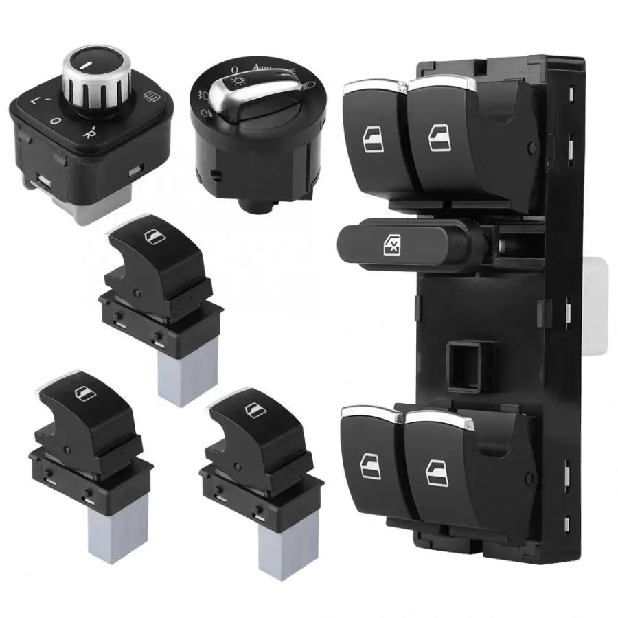 Oversea 6 шт. хромированные фары для окна зеркальный переключатель набор Passat B6 CC Jetta