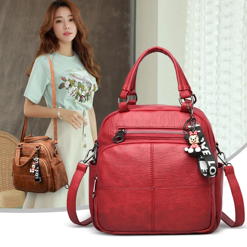 

OLD TANG Multifunctional Women Backpack High Quality Leather Shoulder Bags for Women 2021 New Designer Travel Bag Crossbody