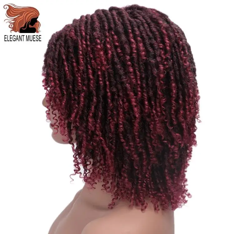 Elegant MUSES короткие синтетические парики для Для женщин 6 дюймов длинные мягкие Faux locs волосы парик с эффектом деграде(переход от темного к черный жук, вязанные крючком парики из косичек