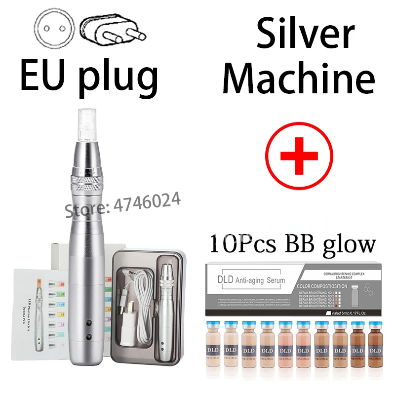 Machine 10 BB glow Bb крем ампульная машина набор 7 цветов светодиодный Ручка для лечения bb Крем Сыворотка для удаления акне шрам уменьшение растяжек Электрический Dr. pen - Цвет: Machine 10 BB glow