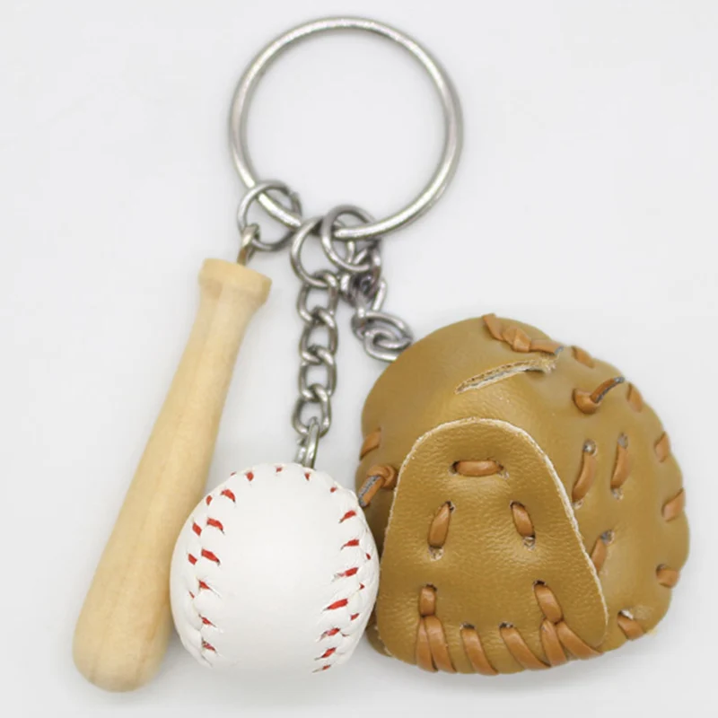 Мини Рисунок творческие игрушки брелок с бейсбольными атрибутами Горячие