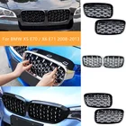 Решетка для переднего бампера автомобиля, Алмазная решетка радиатора в стиле метеорита для BMW X5 X6 E70 E71 2006-2013, Сменные решетки для гонок, Стайлинг автомобиля