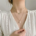 Женское жемчужное ожерелье KINFOLK, многослойное ожерелье-чокер с золотыми жемчужинами, 2021