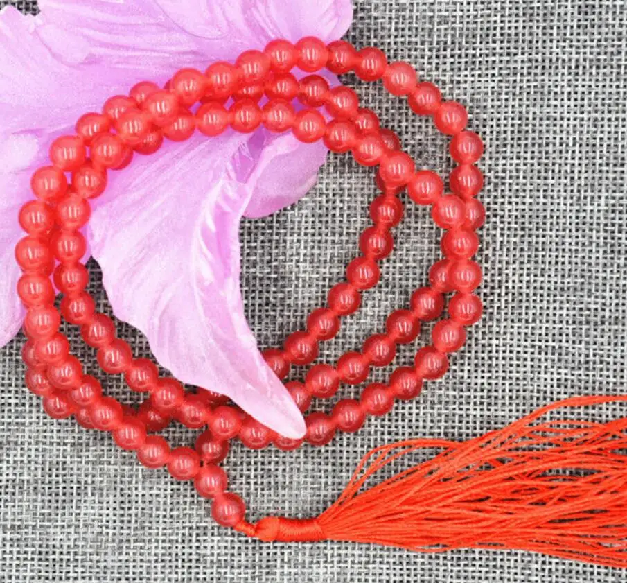 Бесплатная доставка натуральный 8 мм камень буддийский светильник рубиновый 108