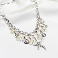 2020 new glass bead starfish shell ocean style joker with a fashionable necklace for women