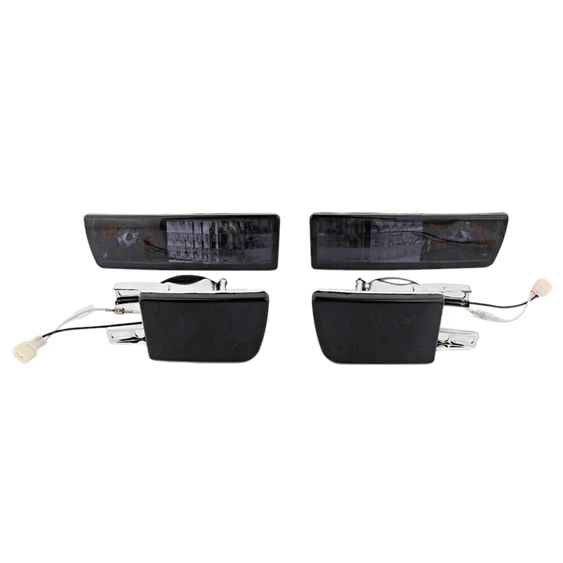 

4Pcs Car Smoked Front Bumper Fog Light + Turn Signal Lamp for Jetta MK3 Golf 1992-1997