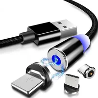 Кабель для зарядки Micro USB/USB-C, 1 м, круглый, 8 контактов, магнитный, поддержка быстрой зарядки, для iPhone