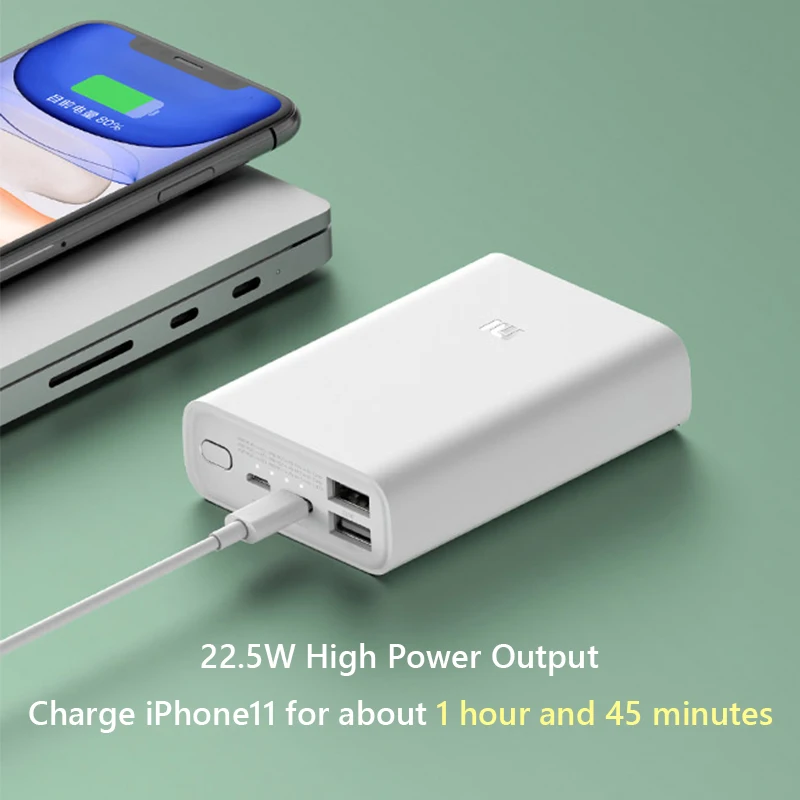 Внешний аккумулятор Xiaomi 10000 мАч PB1022ZM Pocket Версия Mini 3 out 2 в Powerbank портативное